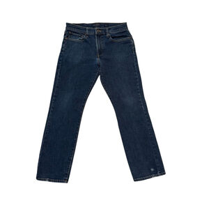 Lucky Brand 121 Slim Straight Jeans Womens Size 32 / 30 Distressed Denim Logo